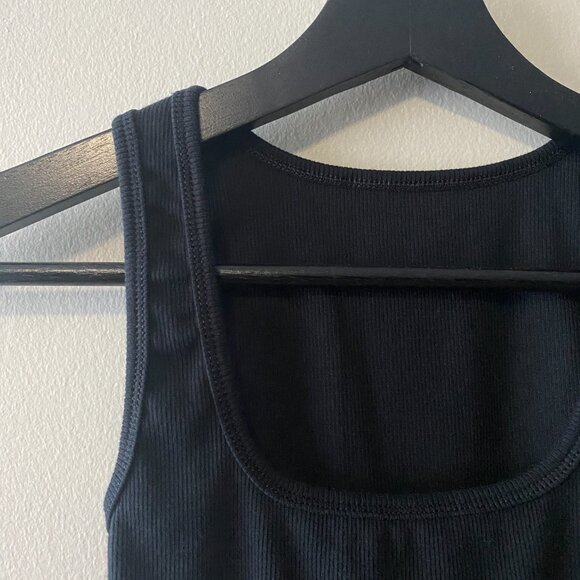 NWT Siella Cotton Rib Square Neck Tank Black - Picture 6 of 12
